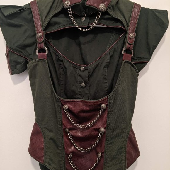 Lip Service Das Bunker cotton twill and PVC underbust corset - Picture 4 of 4